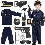INNOCHEER Polizei Kostüm Kinder, Polizei Kostüm für Kinder, Polizei Spielzeug für Kinder Jungen Halloween Karneval