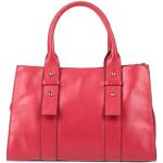 Rote Innue Lederhandtaschen mit Reißverschluss aus Leder mit Innentaschen für Damen 