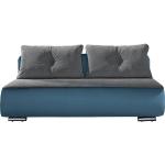 Blaue Moderne Inosign Schlafsofas mit Bettkasten aus Kunstleder Breite 150-200cm, Höhe 50-100cm, Tiefe 50-100cm 