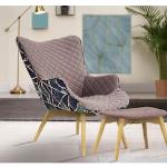 Reduzierte Rosa Moderne Inosign Sessel mit Hocker gepolstert Breite 50-100cm, Höhe 50-100cm, Tiefe 50-100cm 