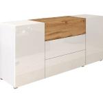 Weiße Inosign Nachhaltige Sideboards Hochglanz matt aus MDF mit Schublade Breite 100-150cm, Höhe 50-100cm, Tiefe 0-50cm 