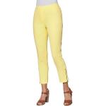 Zitronengelbe Unifarbene Slim Fit Jeans aus Baumwolle für Damen 