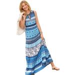 Blaue Ärmellose Maxi Rundhals-Ausschnitt Sommerkleider aus Jersey für Damen Größe XL Petite 