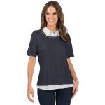 Marineblaue Unifarbene Kurzärmelige Rundhals-Ausschnitt T-Shirts für Damen Größe XXL 1-teilig 