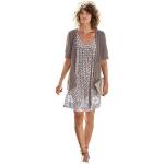 Braune Ärmellose Rundhals-Ausschnitt Sommerkleider aus Viskose für Damen Größe XXL 