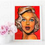 Rote Marilyn Monroe Kunstdrucke DIN A4 