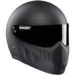 Integralhelm Bandit XXR, Schwarz, matt, getöntes Visier, Streetfighter Custom Biker Style Dull Black Motorcycle Helmet Tinted Visor XXMB (L)