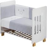 Interbaby - Kinderbett Lovely Premium 60X120 CM + Matratzen + Set 2 Stk. Kinderbett (Steppdecke + Nestchen) - Mod. Bär und Sterne - Grau