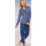 Indigofarbene bader Oeko-Tex Pyjamas lang aus Baumwolle für Damen Größe S 