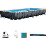 Blaue Intex Ultra-Frame Rechteckige Stahlwandpools & Frame Pools mit Sandfilter 
