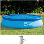 Blaue Intex Easy Runde Poolsets & Pool Komplettsets aus PVC mit Kartuschenfilter 
