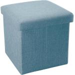 Himmelblaue Moderne Sitzhocker aus Textil klappbar Breite 0-50cm, Höhe 0-50cm, Tiefe 0-50cm 