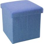 Blaue Moderne Sitzhocker aus Textil klappbar Breite 0-50cm, Höhe 0-50cm, Tiefe 0-50cm 