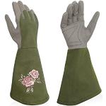 Olivgrüne Damengartenhandschuhe aus Kunstleder maschinenwaschbar Größe 9 XL 