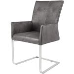 Graue Moderne invicta interior Designer Stühle aus Polyester mit Armlehne Breite 50-100cm, Höhe 50-100cm, Tiefe 50-100cm 