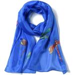 Himmelblaue Elegante Seidentücher mit Insekten-Motiv aus Seide für Damen Einheitsgröße für den für den Sommer 