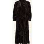 Reduzierte Schwarze Langärmelige InWear Maxi Lange Abendkleider mit Reißverschluss aus Polyester für Damen Größe M 