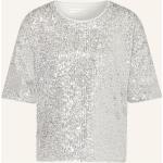 Silberne InWear T-Shirts mit Pailletten aus Polyester für Damen Größe XS 