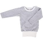 iobio Baby Longshirt Windelfrei Shirt W-Free aus Bio-Baumwolle kbA mit Bauchbündchen (62/68, Grau/Ecru)