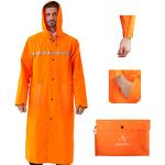 Reduzierte Orange Wasserdichte Winddichte Atmungsaktive Regenmäntel mit Reißverschluss aus PU für Herren Größe XL 