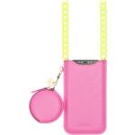 Iphoria Universal Necklace Sleeve Case Pink with Coin Wallet and Yellow Acryl Chain Pink/ Yellow Acryl Chain