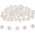 IPOTCH 50 Stück Kugelknöpfe mit Loch zum Annähen, Kunststoff Perlenknöpfe Brautkleid weiß Perlen Brautmode Kleidung Deko - 10 mm