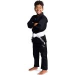 IPPONGEAR Brazilian Jiu Jitsu Kinder/Einsteiger Anzug inkl weißem Gürtel [M3 I Pearl-Weave Material I 350gr/m² Stoffdichte I Reißfest] schwarz