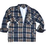 Marineblaue Karo Langärmelige Herrenlangarmhemden mit Reißverschluss aus Polyester Größe 3 XL für den für den Frühling 