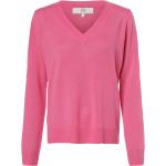 Reduzierte Pinke V-Ausschnitt Kaschmir-Pullover aus Wolle für Damen Größe XXL 