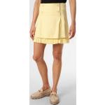 Gelbe Unifarbene Mini Leinenröcke aus Leinen für Damen Größe XS 