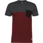 Bordeauxrote Color Blocking Vegane Shirts mit Tasche aus Jersey für Herren Größe M 
