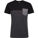 Schwarze Color Blocking Vegane Shirts mit Tasche aus Jersey für Herren Größe S 