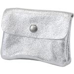 Silberne Elegante Damenschlüsseletuis & Damenschlüsseltaschen mit Reißverschluss aus Leder klein 
