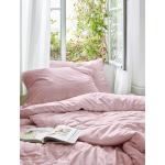 Rosa IRISETTE Nachhaltige bügelfreie Bettwäsche aus Baumwolle trocknergeeignet 135x200 