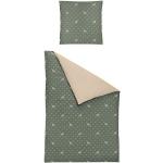 Hellgrüne IRISETTE Nachhaltige Biberbettwäsche mit Tiermotiv aus Textil 135x200 