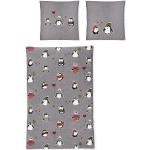 Silberne Motiv Romantische IRISETTE Nachhaltige Biberbettwäsche mit Pinguinmotiv aus Textil 135x200 