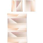 Reduzierte Peachfarbene Gestreifte Moderne IRISETTE Capri Nachhaltige Bettwäsche Sets & Bettwäsche Garnituren aus Mako-Satin maschinenwaschbar 155x220 