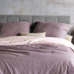 Reduzierte Rosa Gestreifte IRISETTE Nachhaltige bügelfreie Bettwäsche mit Reißverschluss aus Flanell 135x200 
