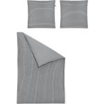 Silberne IRISETTE Nachhaltige Satinbettwäsche mit Reißverschluss aus Baumwolle 135x200 