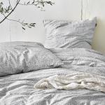 Silberne Seersucker Bettwäsche aus Baumwolle 155x220 