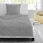 Graue IRISETTE Nachhaltige Seersucker Bettwäsche mit Reißverschluss aus Baumwolle 155x200 