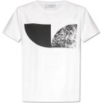 Reduzierte Weiße Kurzärmelige Iro T-Shirts aus Baumwollmischung für Damen Größe L 