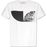 Reduzierte Weiße Kurzärmelige Iro T-Shirts aus Baumwollmischung für Damen Größe XL 