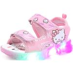 Rosa LED Schuhe & Blink Schuhe mit Klettverschluss atmungsaktiv für Kinder Größe 28 für den für den Sommer 