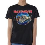 Schwarze Kurzärmelige Iron Maiden Herrenbandshirts mit Totenkopfmotiv aus Baumwolle Größe XXL 