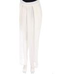 Isabel Benenato Pants Silk Pleated D 42 White New