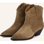 Beige Isabel Marant Spitze Cowboy-Boots & Cowboystiefeletten aus Veloursleder für Damen Größe 36 