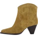 Taupefarbene Bestickte Elegante Isabel Marant Cowboy-Boots & Cowboystiefeletten aus Veloursleder für Damen Größe 37 