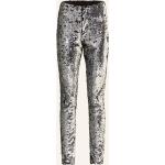 Reduzierte Silberne Isabel Marant Skinny Jeans mit Glitzer mit Reißverschluss aus Jersey für Damen Größe XS 