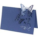 Marineblaue Romantische Isaken Tischkarten & Platzkarten mit Insekten-Motiv aus Papier 50-teilig 